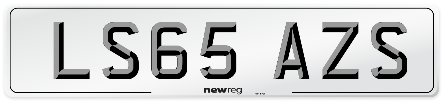 LS65 AZS Number Plate from New Reg